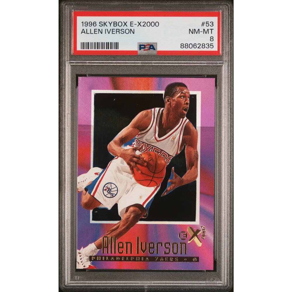 1996 SkyBox E-X 2000 #53 Allen Iverson RC PSA 8 Philadelphia 76ers